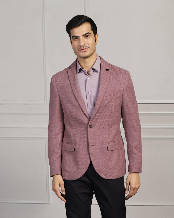 Casual Dusty Pink Textured Blazer - Astin