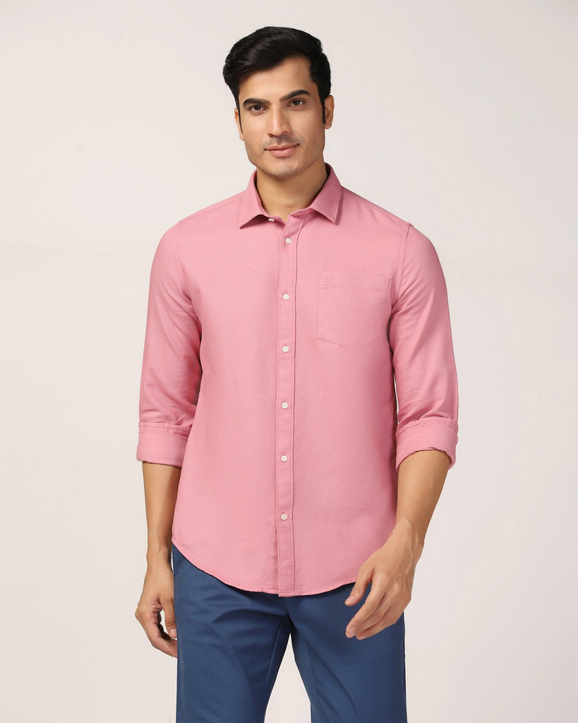 Casual Dusty Pink Textured Shirt - Caty