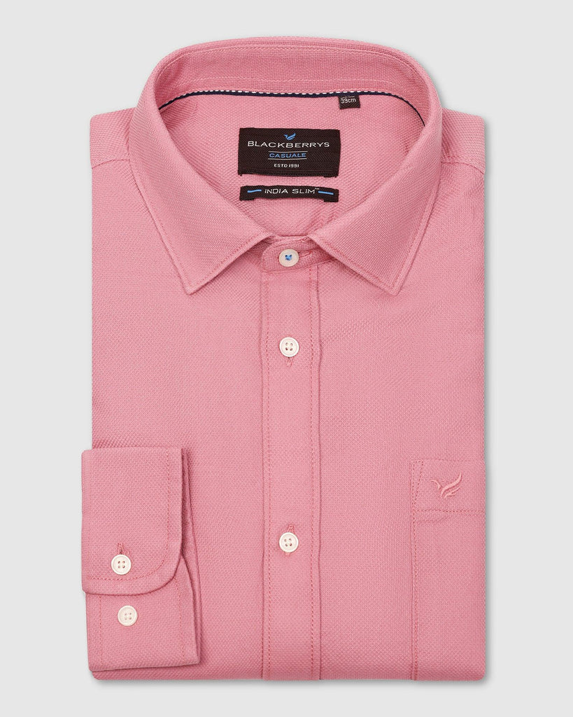 Casual Dusty Pink Textured Shirt - Caty