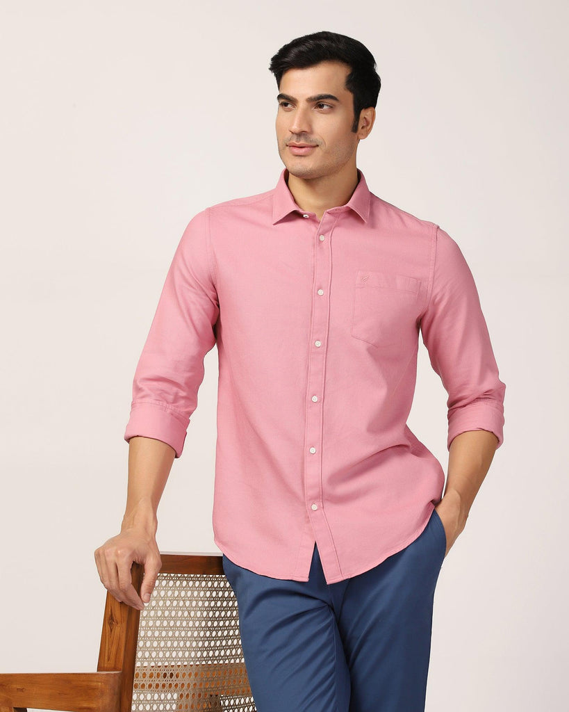 Casual Dusty Pink Textured Shirt - Caty