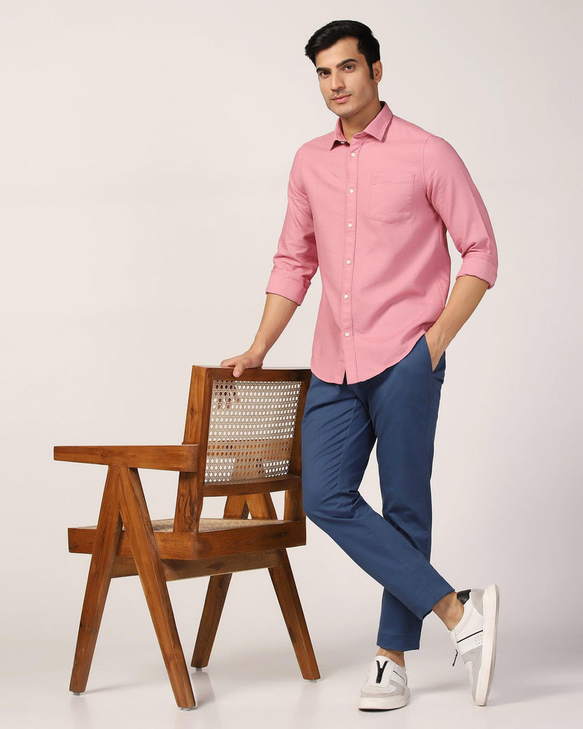 Casual Dusty Pink Textured Shirt - Caty