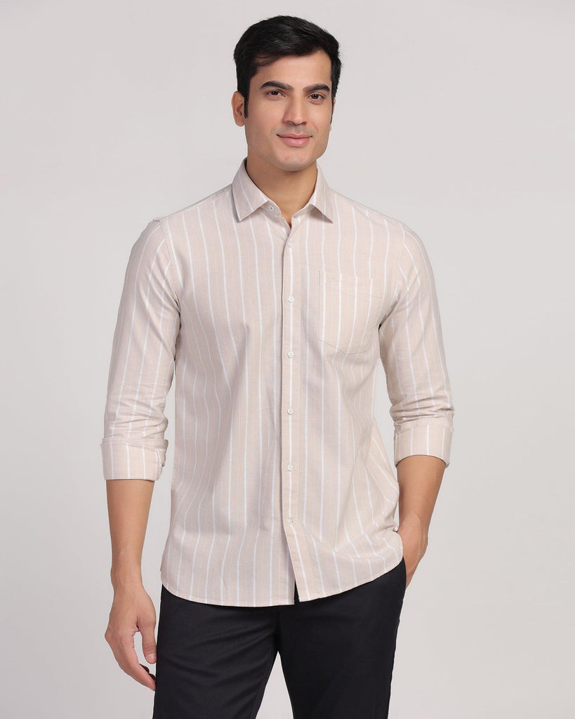 Casual Ecru Stripe Shirt - Cooper