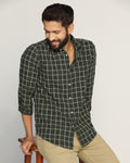 Casual Green Check Shirt - Josen