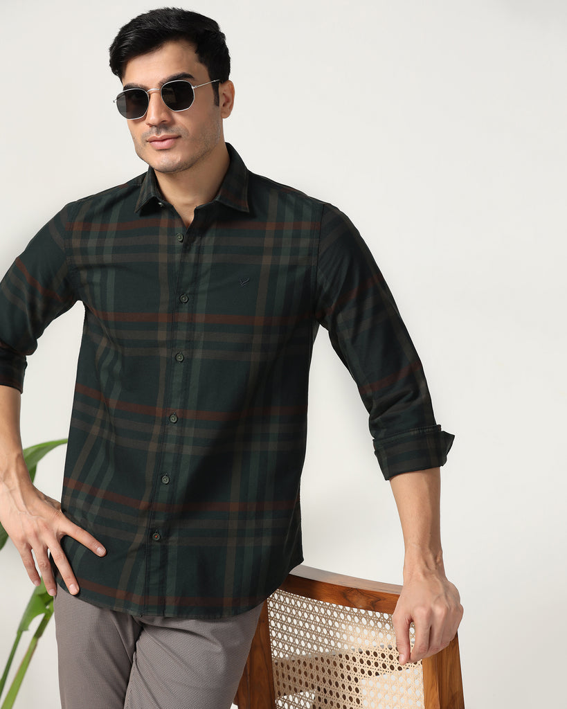 Casual Green Check Shirt - Kodik