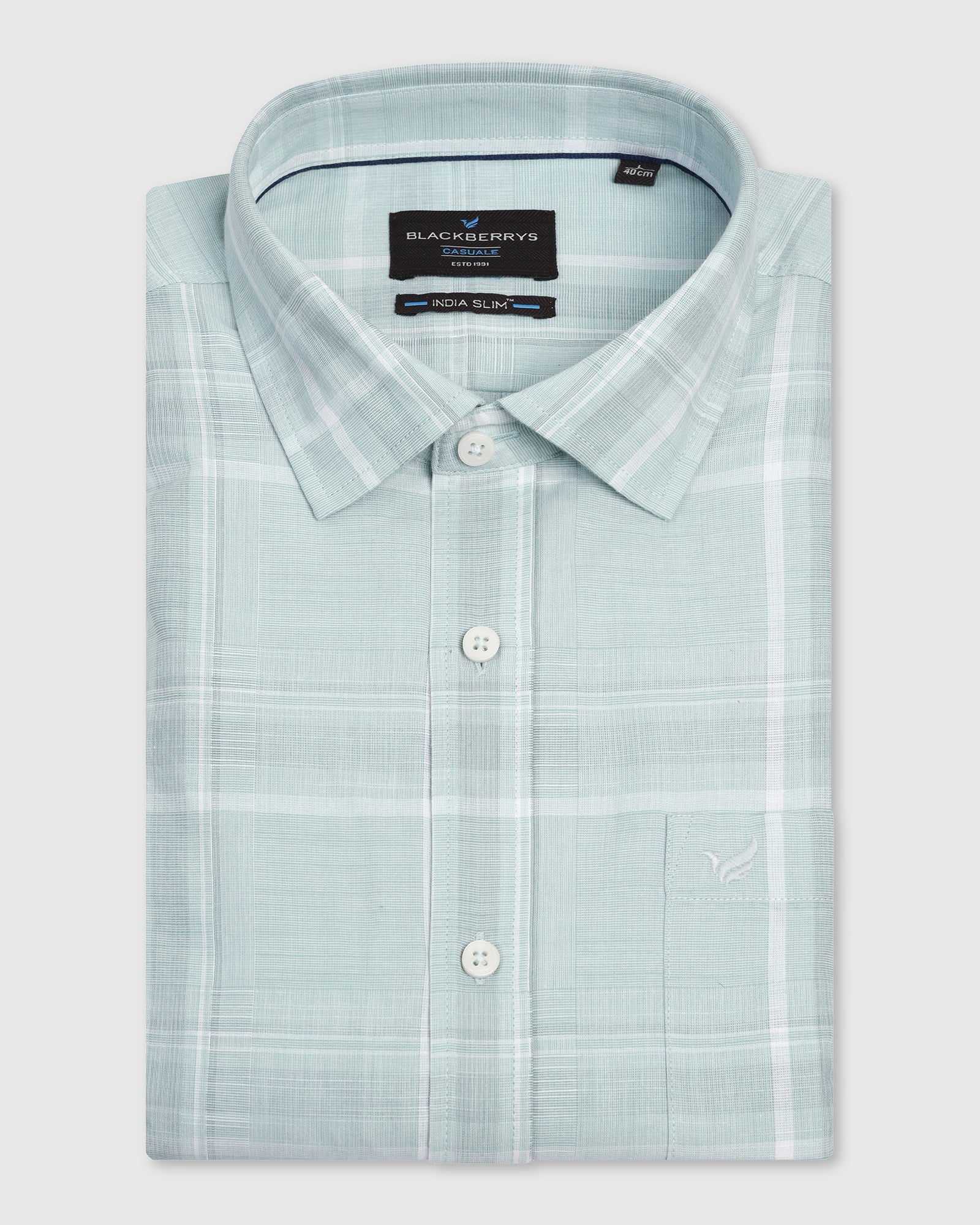 Casual Green Check Shirt - Revon