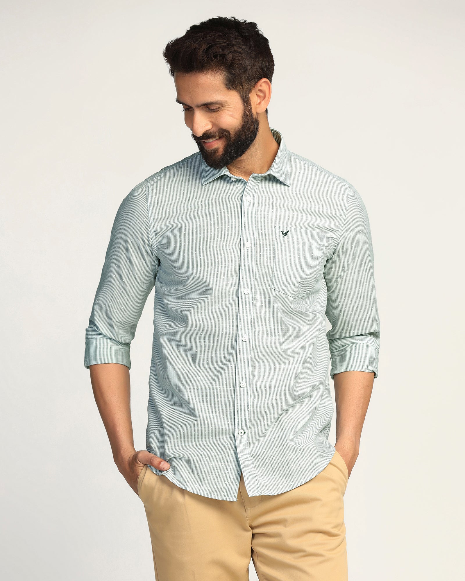 Casual Green Stripe Shirt - Marven