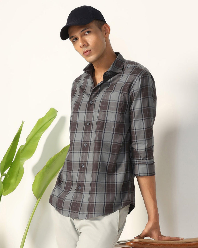 Casual Grey Check Shirt - Camden