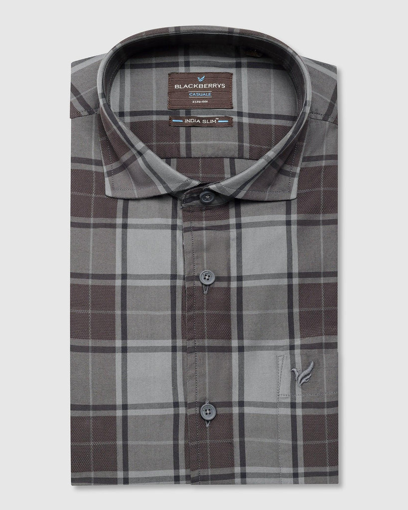 Casual Grey Check Shirt - Camden