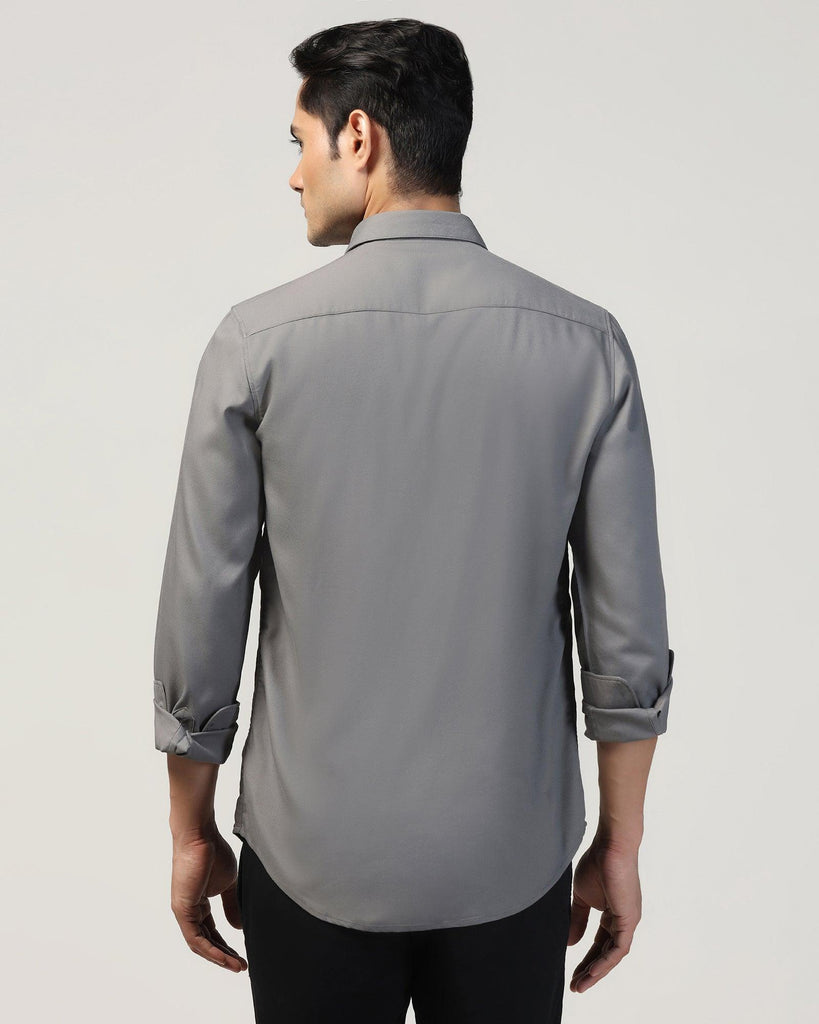 Casual Grey Solid Shirt - Gerald