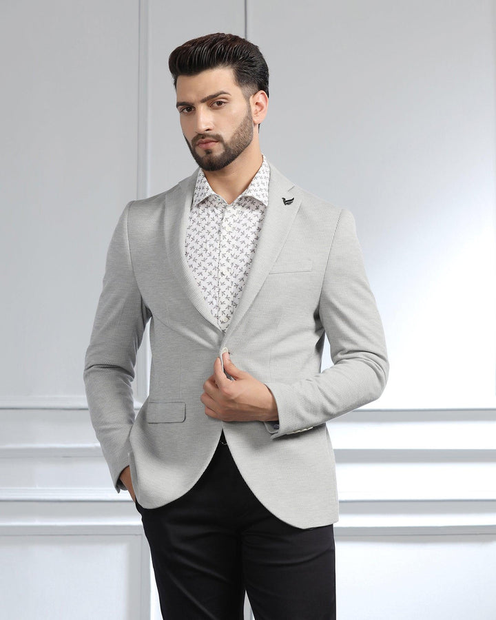 Casual Grey Textured Blazer - Remus