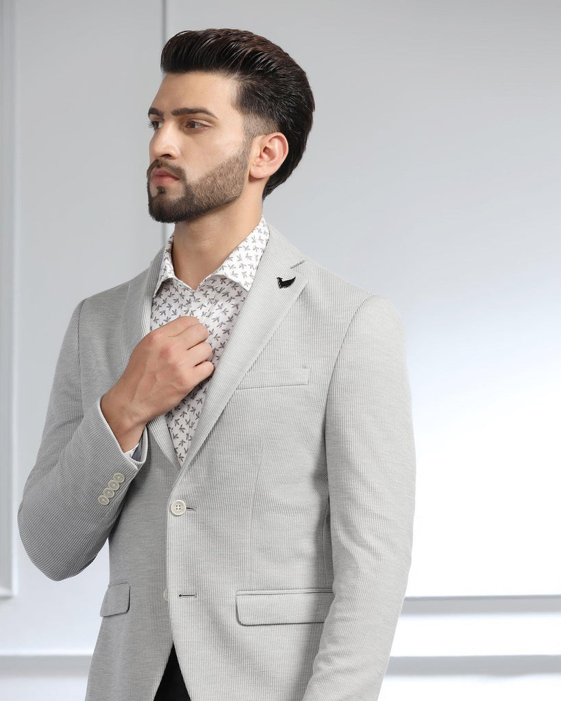 Casual Grey Textured Blazer - Remus