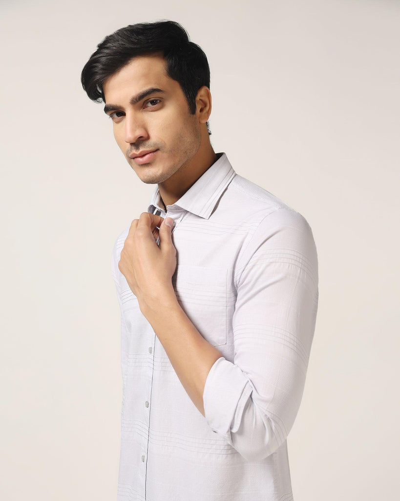 Casual Grey Textured Shirt - Newton