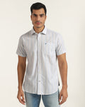 Casual Half Sleeve Blue Stripe Shirt - Masami