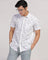 Linen Casual Half Sleeve Grey Printed Shirt - Martin