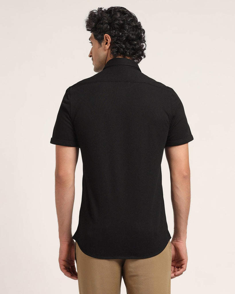 Formal Half Sleeve Black Solid Shirt - Pareto