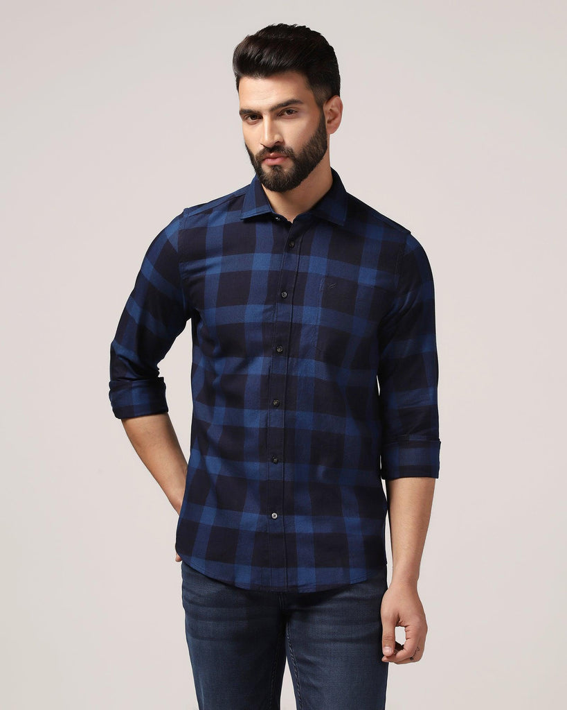 Casual Indigo Check Shirt - Glen