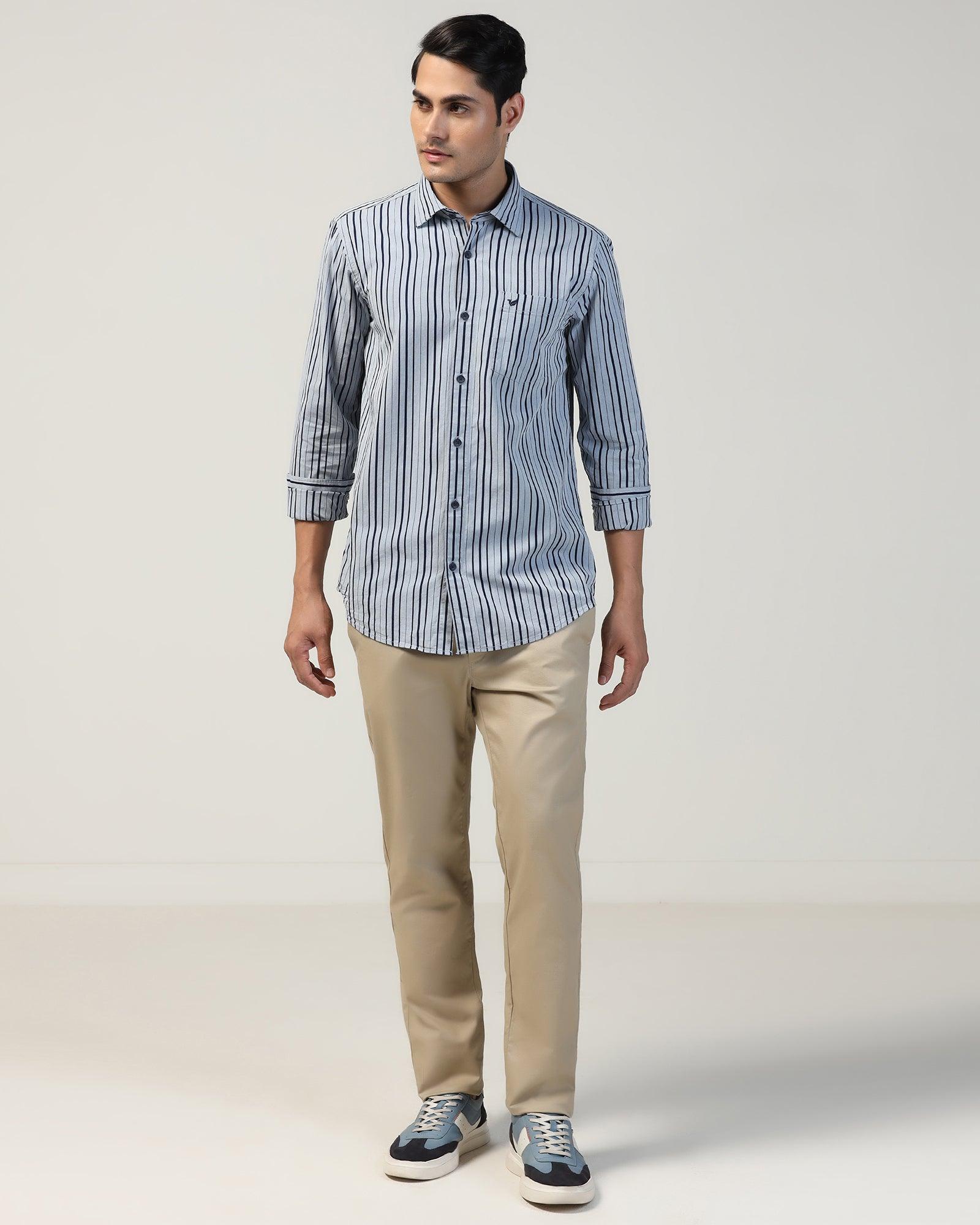 Casual Indigo Stripe Shirt - Elvan