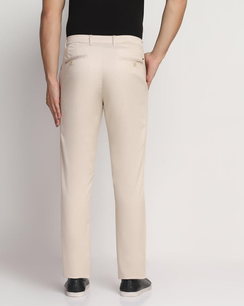 Temptech Slim Comfort Casual Beige Solid Khakis - Henry