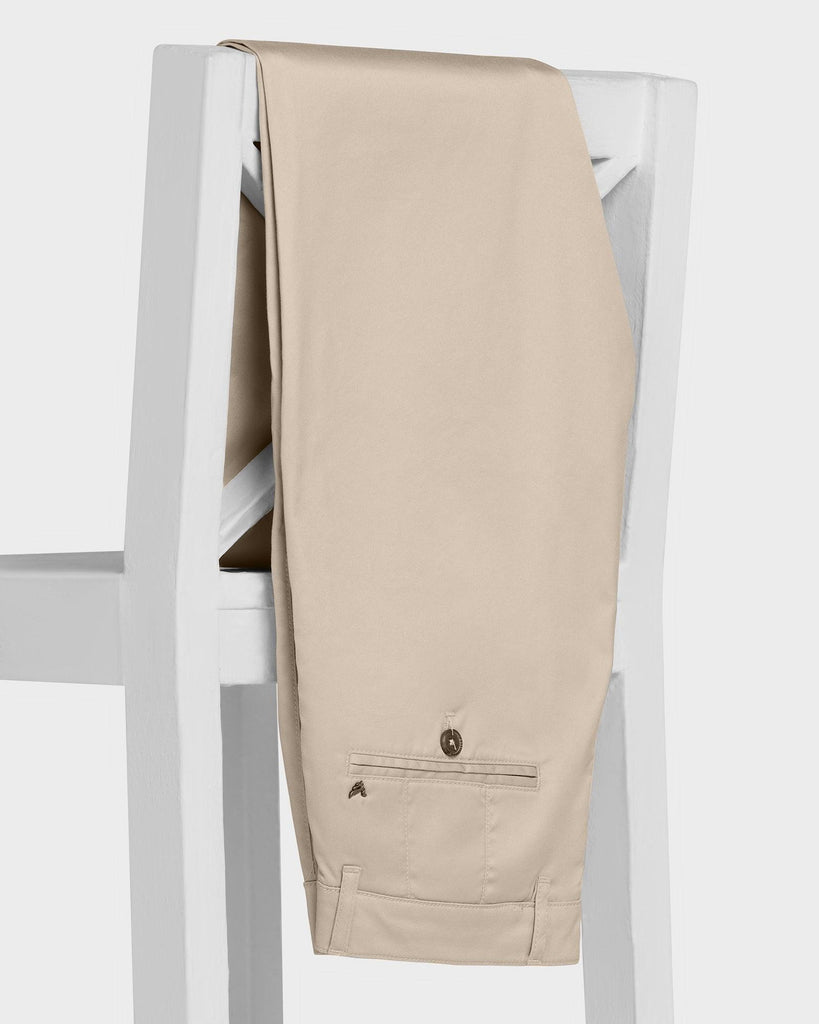 Temptech Slim Comfort Casual Beige Solid Khakis - Henry