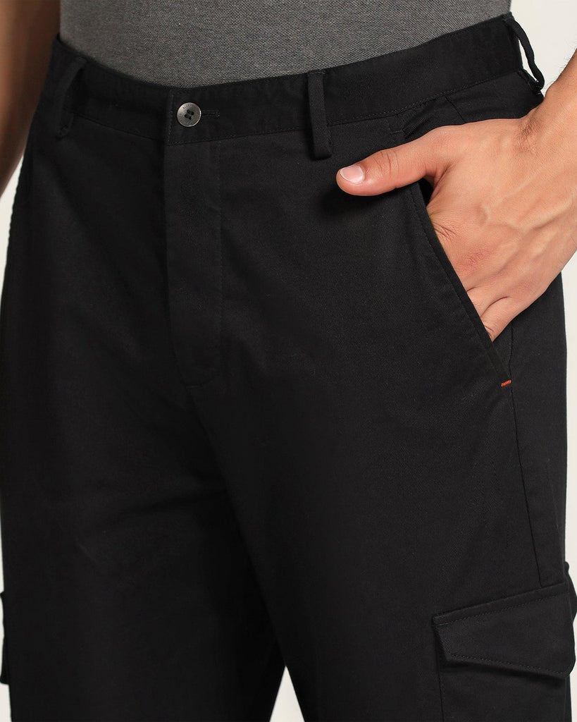 Nadal Casual Black Solid Khakis - Boat