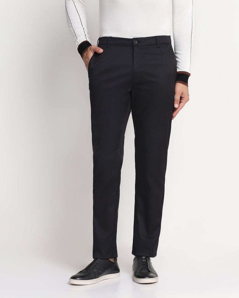 Temptech Slim Comfort Casual Black Solid Khakis - Henry