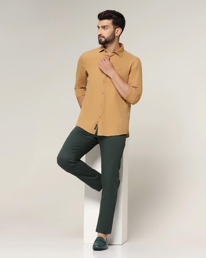 Slim Fit B-91 Casual Bottle Green Solid Khakis - Cultron