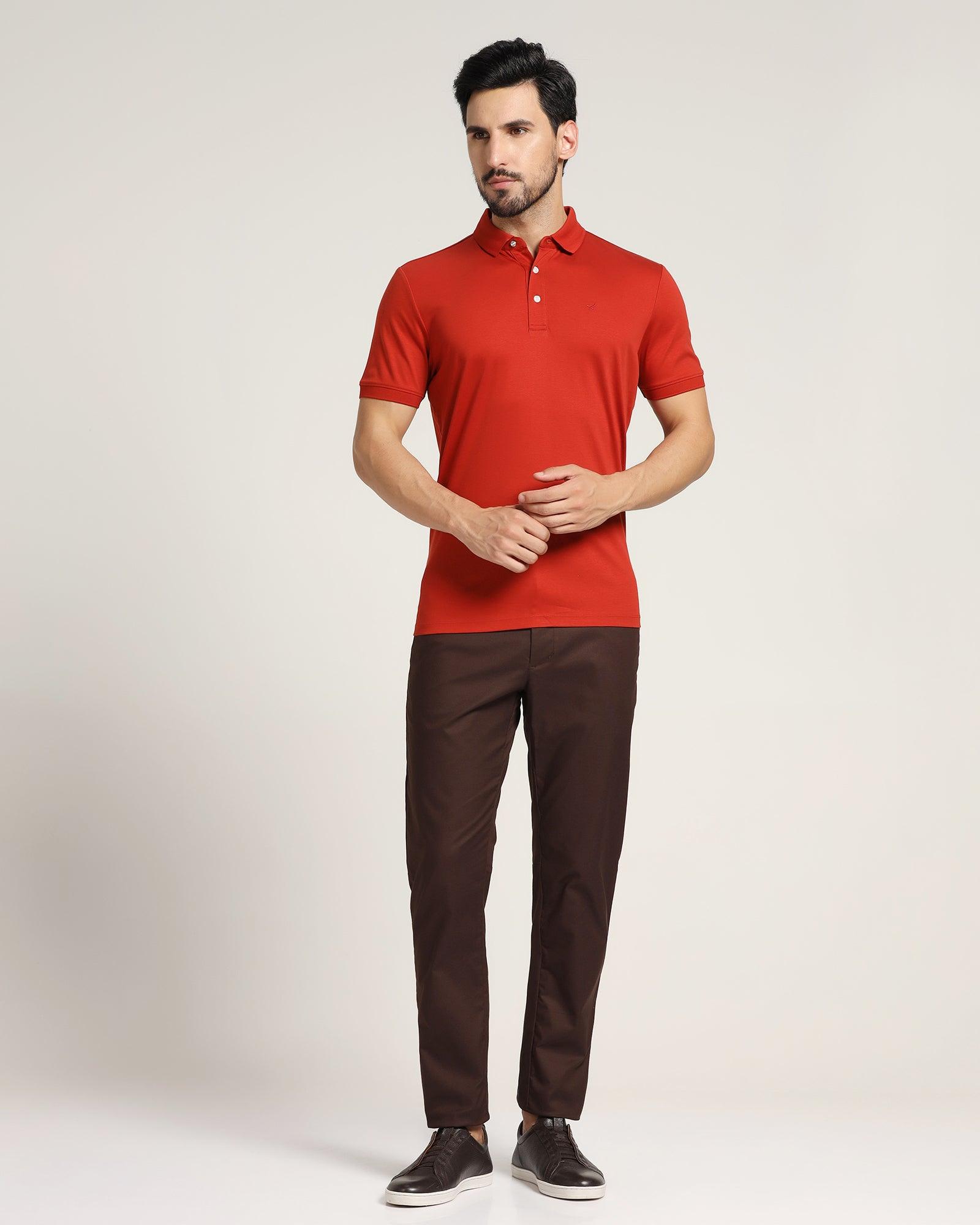 TechPro Slim Comfort B-95 Casual Brown Solid Khakis - Andros
