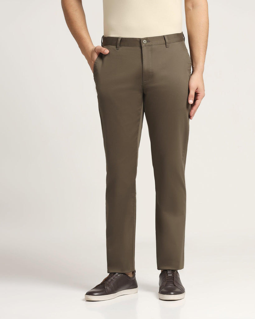 Slim Comfort B-95 Casual Dark Green Solid Khakis - Mark