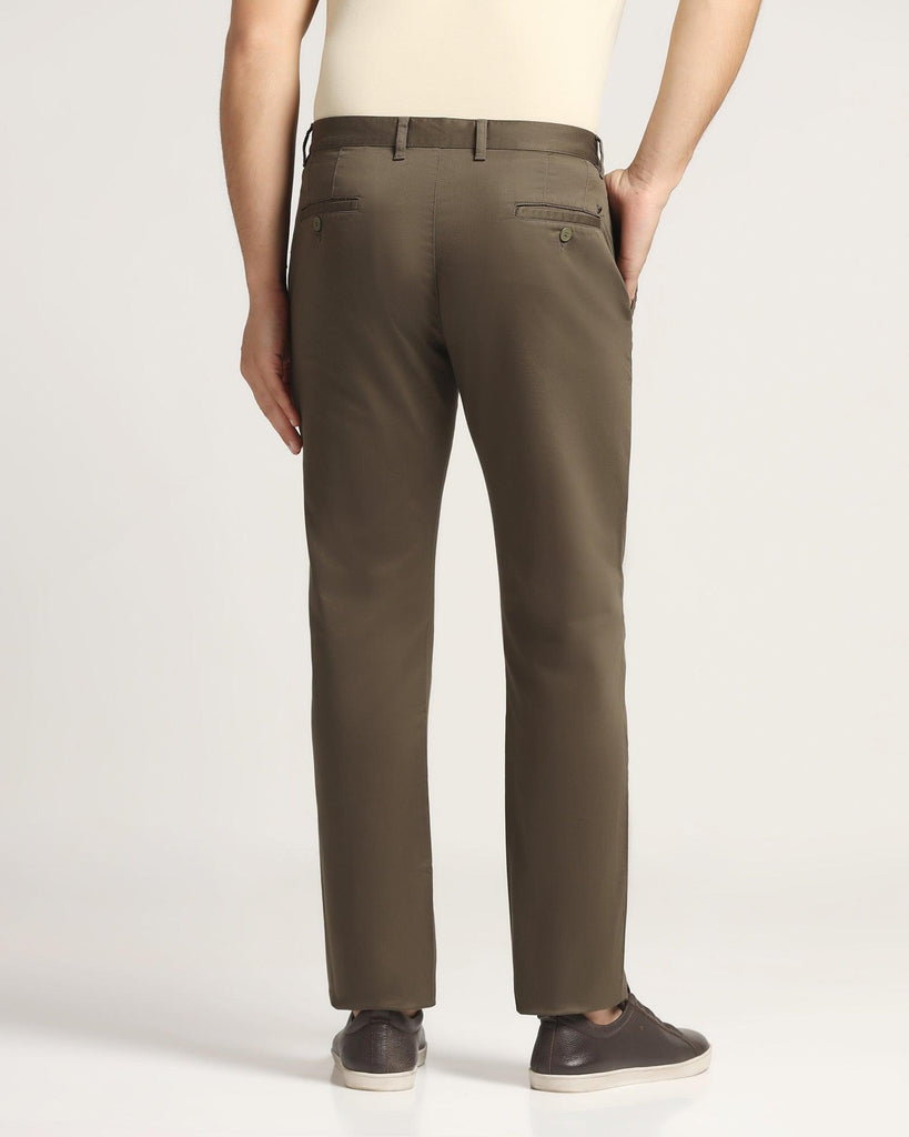 Slim Comfort B-95 Casual Dark Green Solid Khakis - Mark