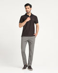 Slim Comfort B-95 Casual Dark Grey Solid Khakis - Lab - Blackberrys