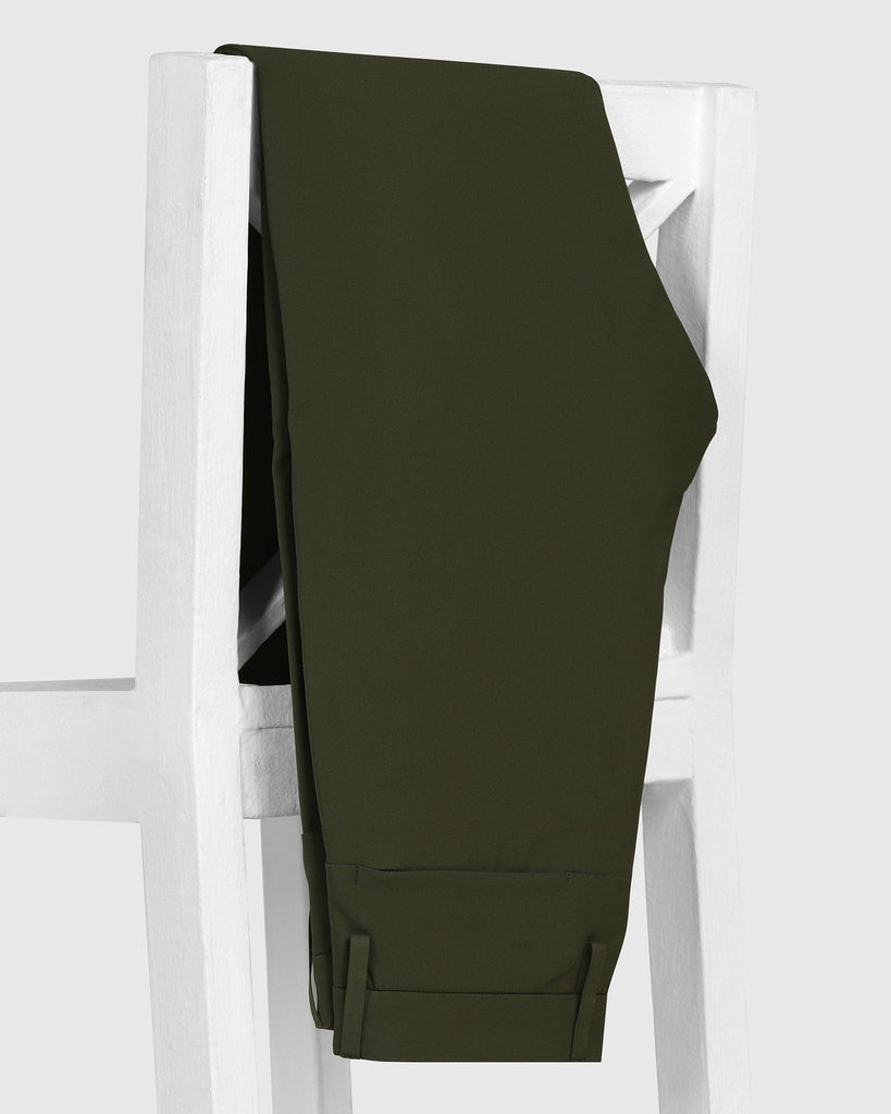 TechPro Slim Fit B-91 Casual Dark Olive Solid Khakis - Guss
