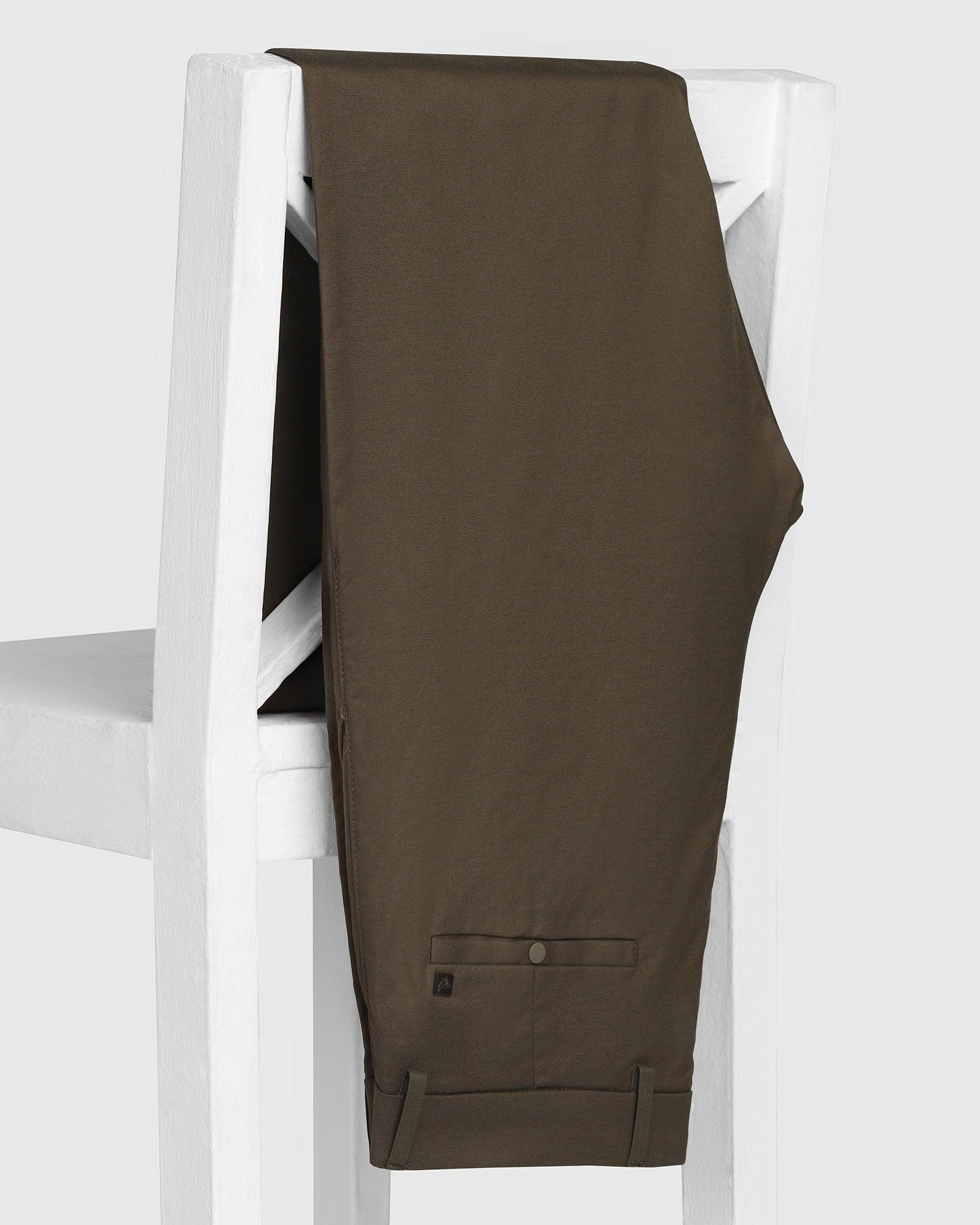 TechPro Slim Comfort B-95 Casual Dark Olive Solid Khakis - Andros