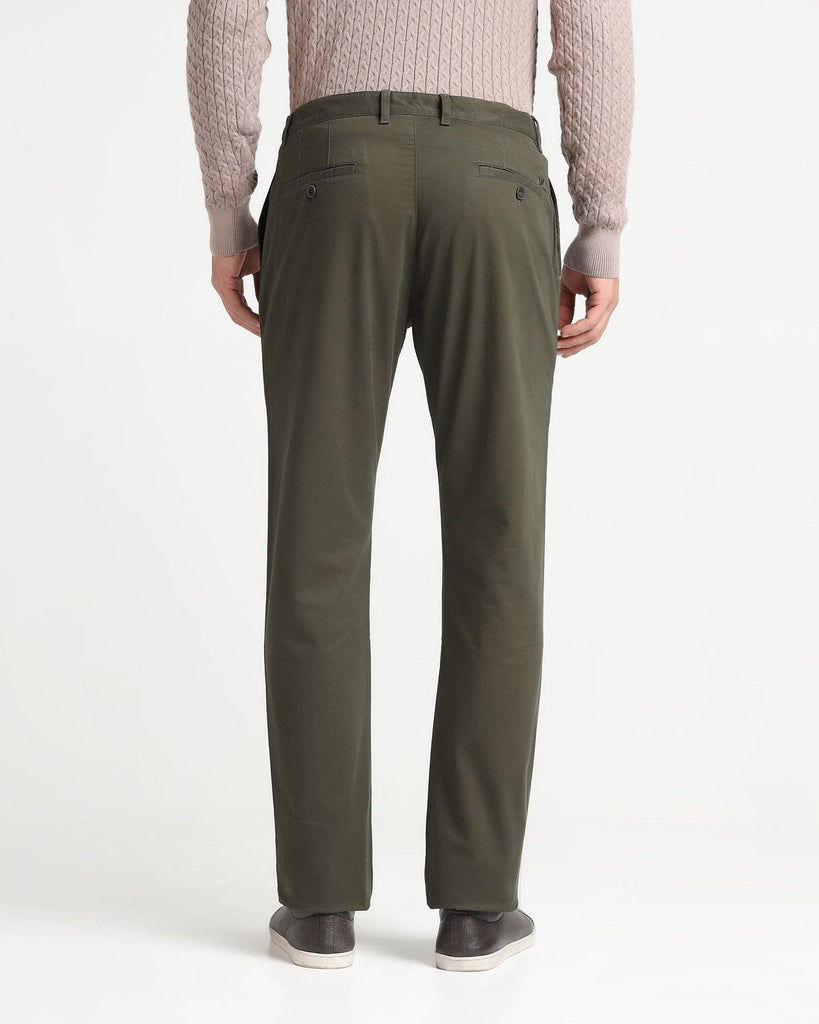 Slim Comfort B-95 Casual Dark Olive Solid Khakis - Lab