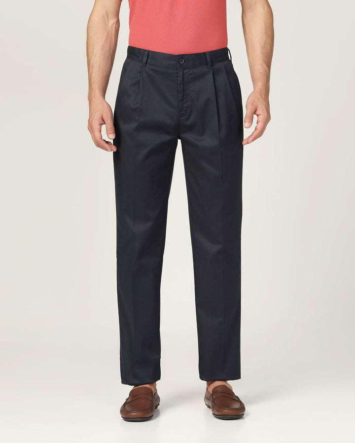 Straight B-90 Casual Navy Solid Khakis - Criston