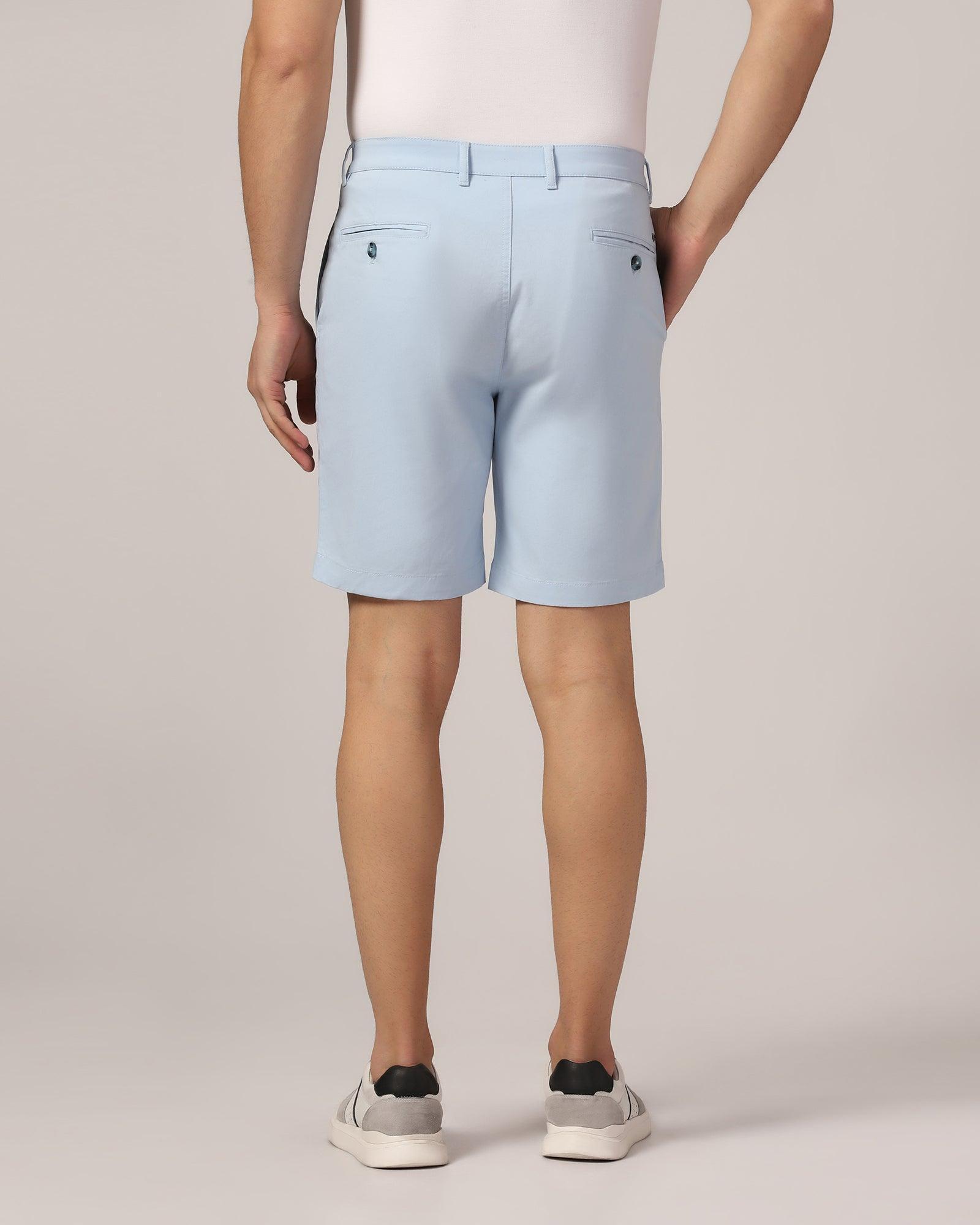 Casual Light Blue Solid Shorts - Frank - Blackberrys