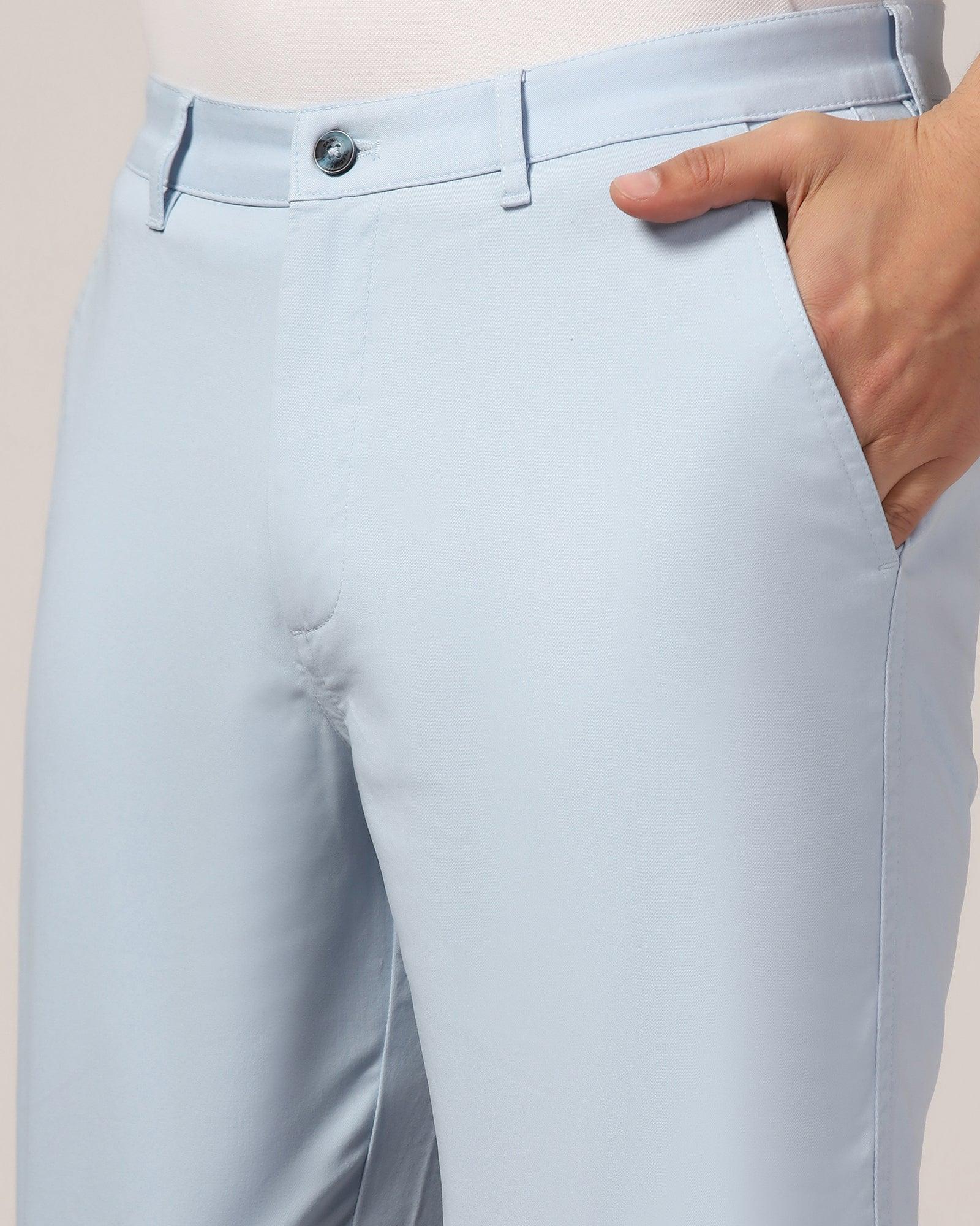 Casual Light Blue Solid Shorts - Frank