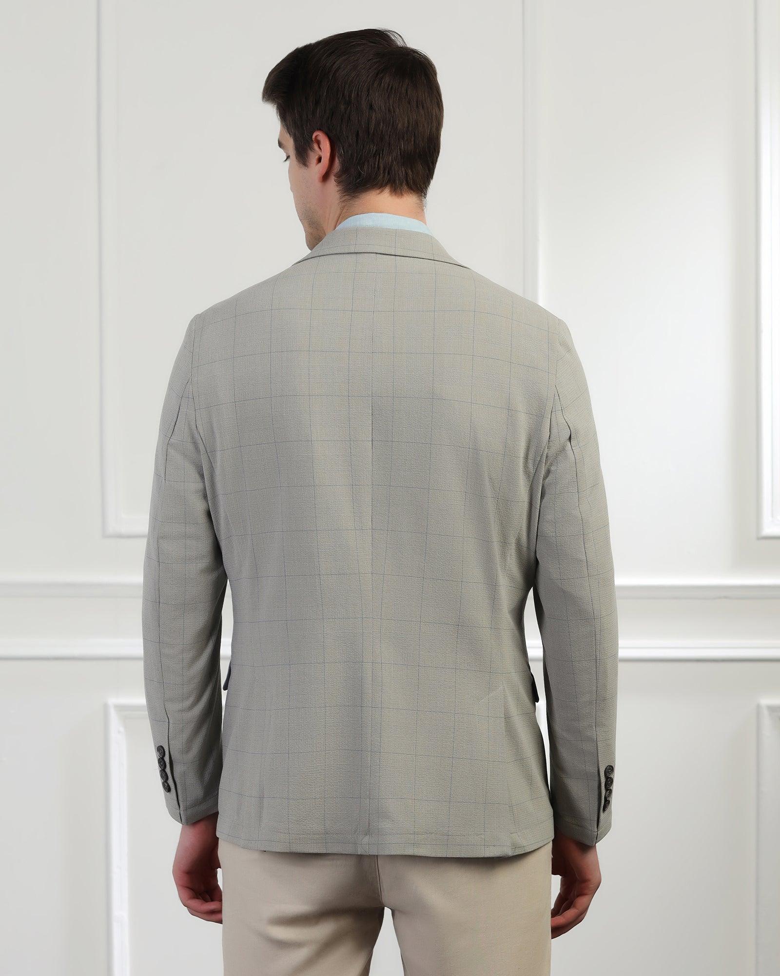 Casual Light Grey Check Blazer - Marcus - Blackberrys