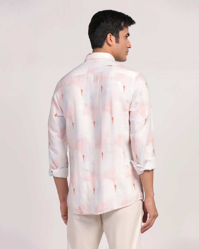 Linen Casual Lilac Printed Shirt - Shadow