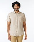 Natural Linen Solid Shirt - Salmon