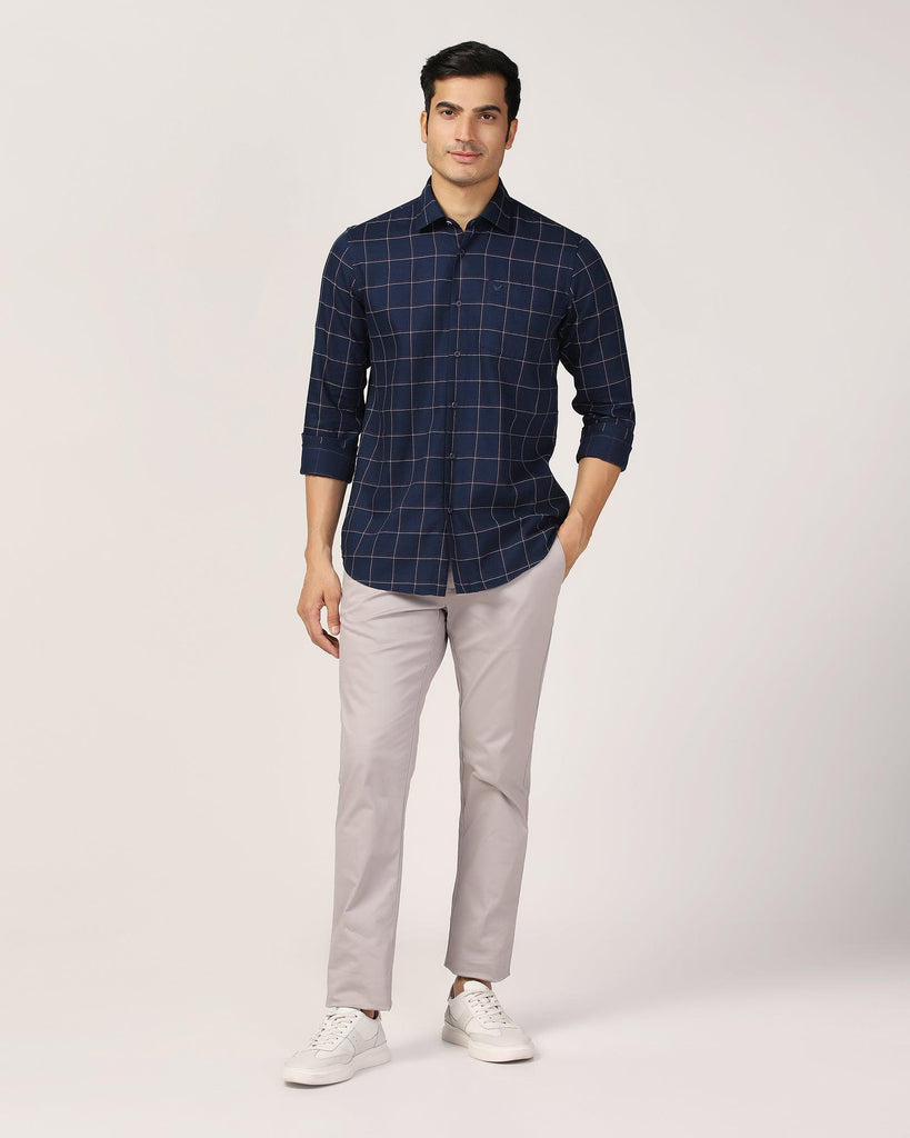 Casual Navy Check Shirt - Wilson