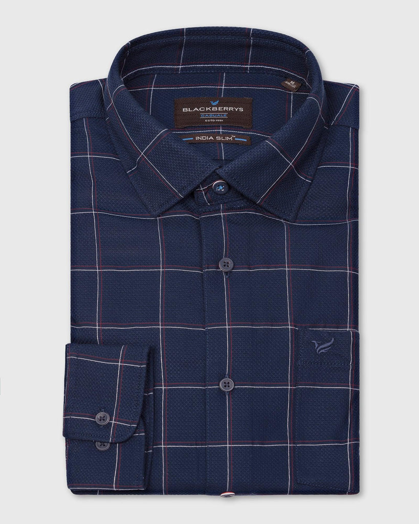 Casual Navy Check Shirt Wilson casual-navy-check-shirt-wilson