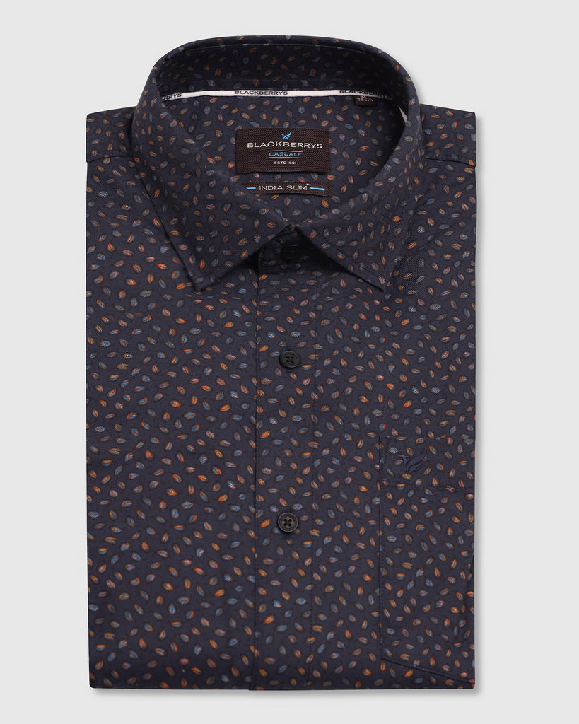 Casual Navy Printed Shirt - Pavic