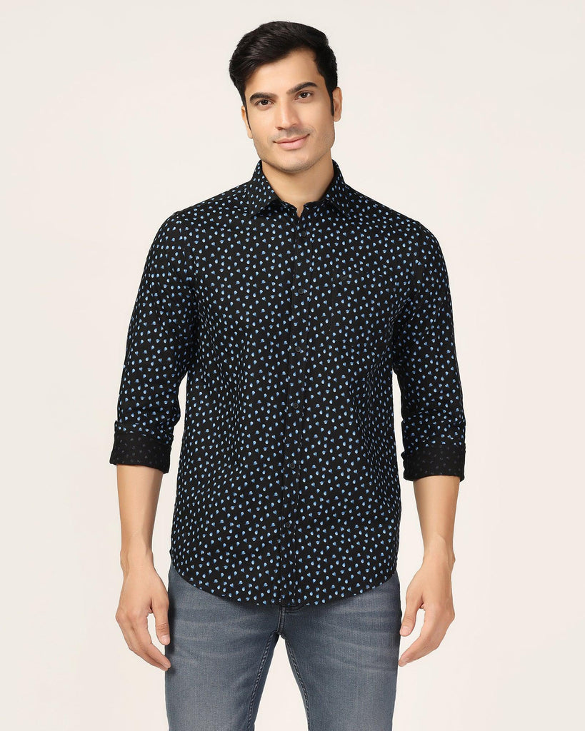 Casual Navy Printed Shirt - Ziff