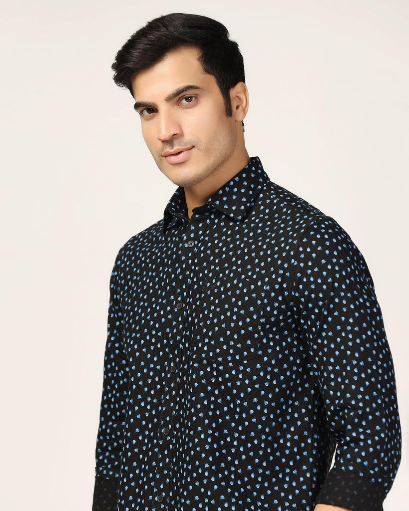 Casual Navy Printed Shirt - Ziff