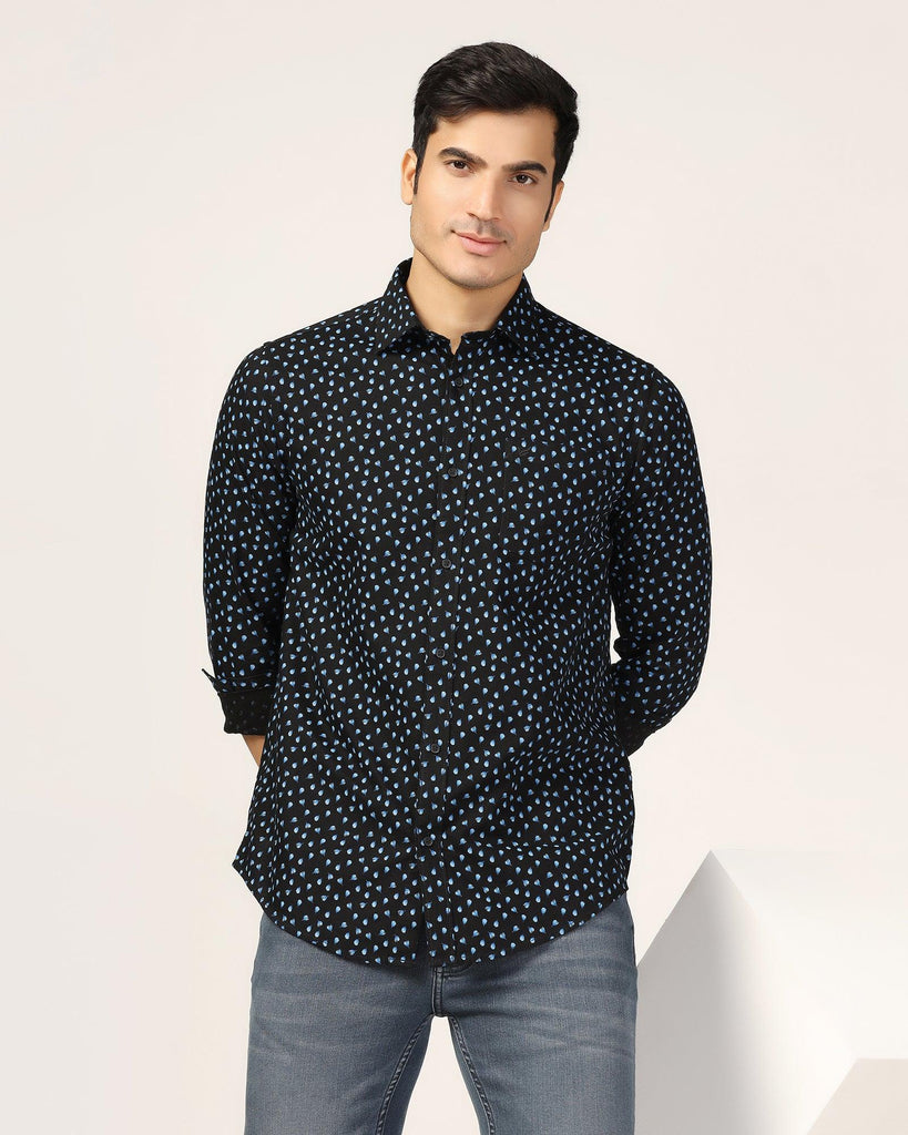 Casual Navy Printed Shirt - Ziff