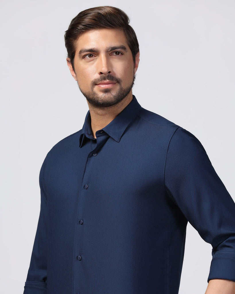 Casual Navy Solid Shirt - Gerald