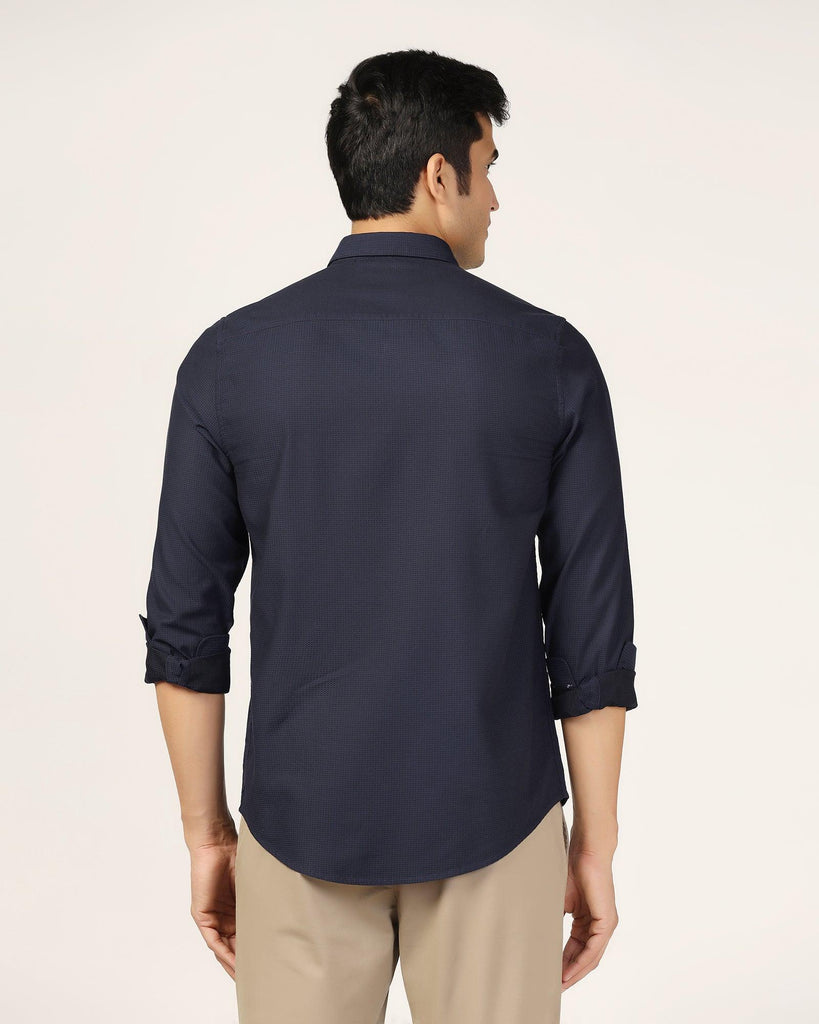 Casual Navy Textured Shirt - Port