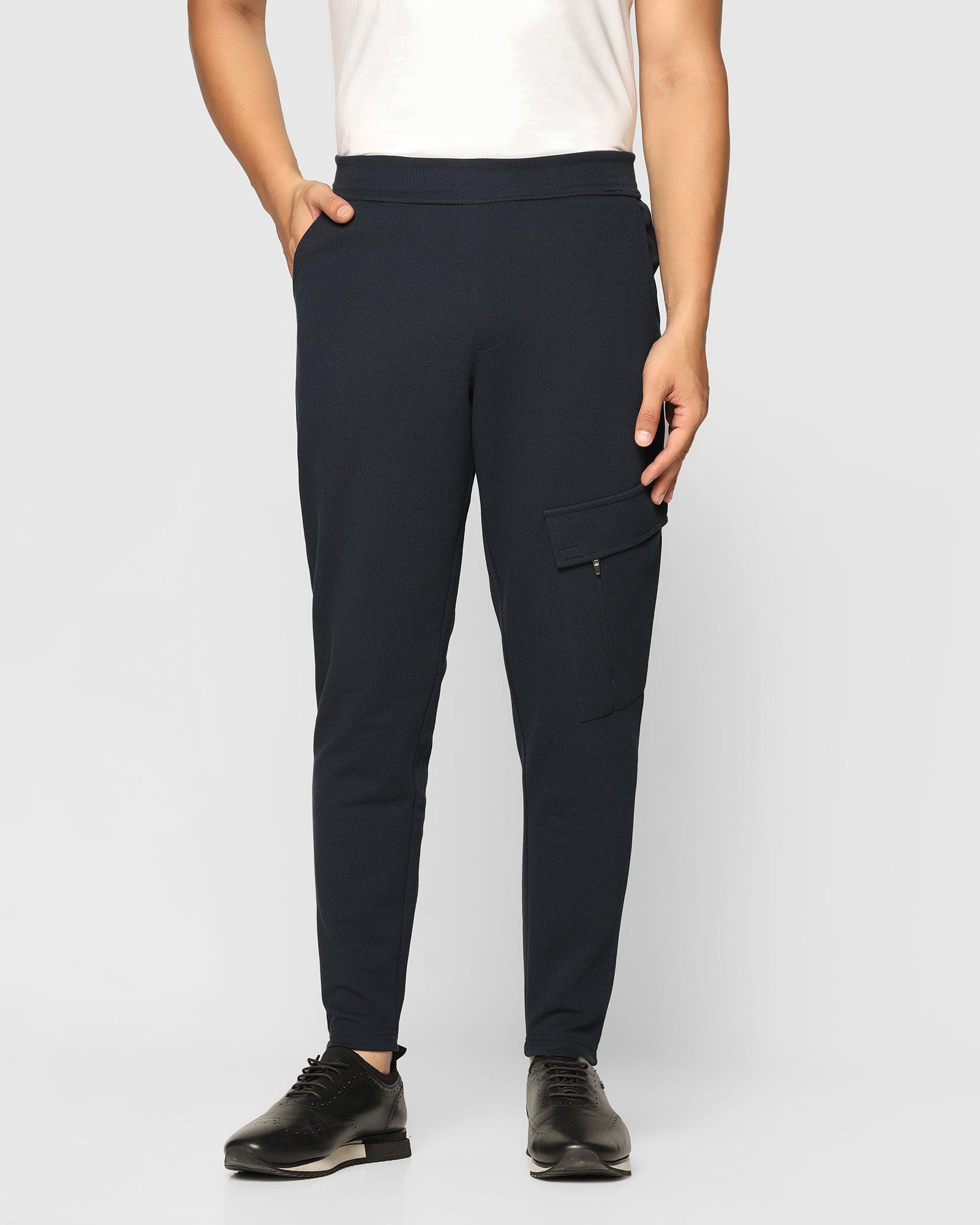 Casual Navy Textured Jogger - Tapered - Blackberrys