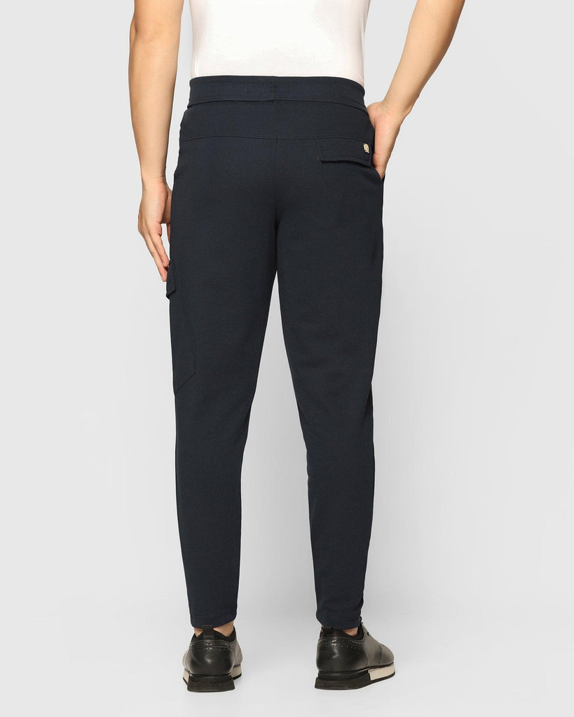 Casual Navy Textured Jogger - Tapered