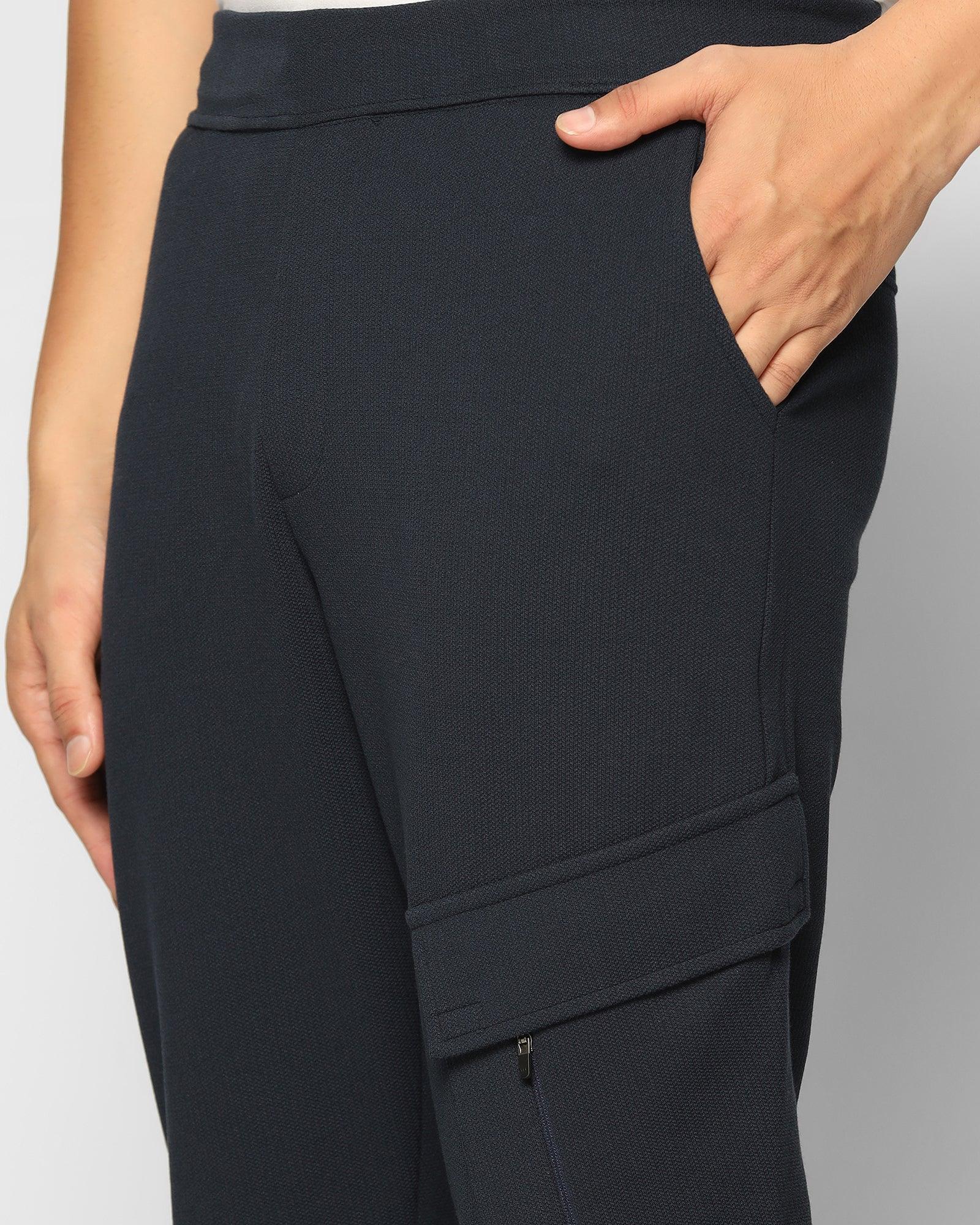 Casual Navy Textured Jogger - Tapered - Blackberrys